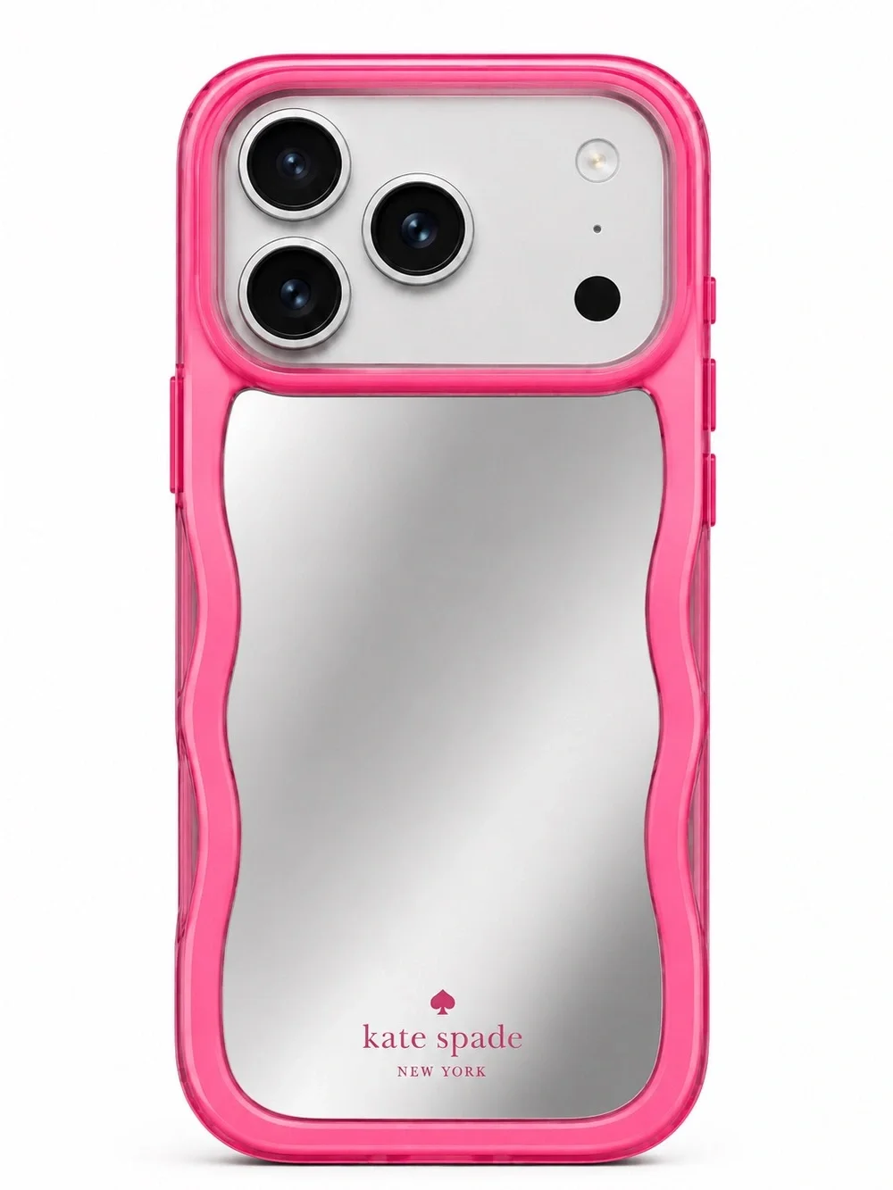 Kate Spade Wavy Hot Pink iPhone Mirror Case MagSafe •  17 Pro Max • NEW IN BOX